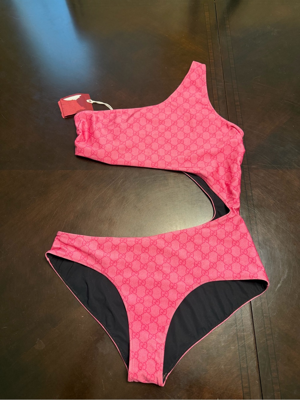 New Authentic Gucci GG Supreme Pink One Piece Swimsuit Size XL - Picture 6 of 15